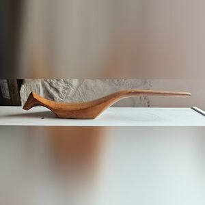 Vintage 15" Hand-Carved Wooden Bird Gua Sha Massage Tool